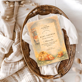 かわいい消防士のベビーシャワー 招待状