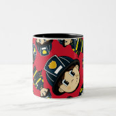 かわいい消防士のマグ ツートーンマグカップ (中央)