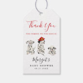 かわいい消防士の子犬の赤ちゃんシャワー ギフトタグ (正面)