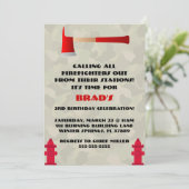 かわいい消防士の誕生日パーティーの招待状 招待状 (スタンド正面)