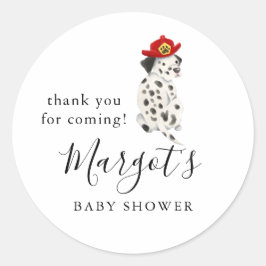 かわいい消防士の赤ちゃんシャワー ラウンドシール