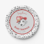 かわいい消防士ダルマチア赤ちゃんシャワー ペーパープレート (正面)