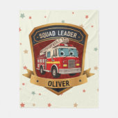 かわいい消防士バッジ フリースブランケット (正面)