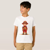 👨🚒 かわいい消防士ヒーローの子供ギフト 🚒✨ Tシャツ (正面フル)