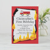 かわいい消防士誕生パーティー 招待状 (スタンド正面)