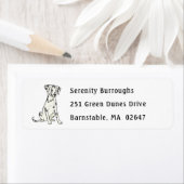 かわいい消防犬の漫画の子犬ダルマおもしろいーチ ラベル (インサイチュ)