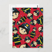 かわいい消防用はがき ポストカード (正面/裏面)