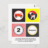 かわいい消防車のカップケーキトッパー ポストカード (正面/裏面)