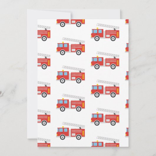 かわいい消防車の誕生日のパーティの招待状 招待状 (裏面)