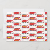 かわいい消防車の車のベビーシャワー紙吹雪 招待状 (裏面)