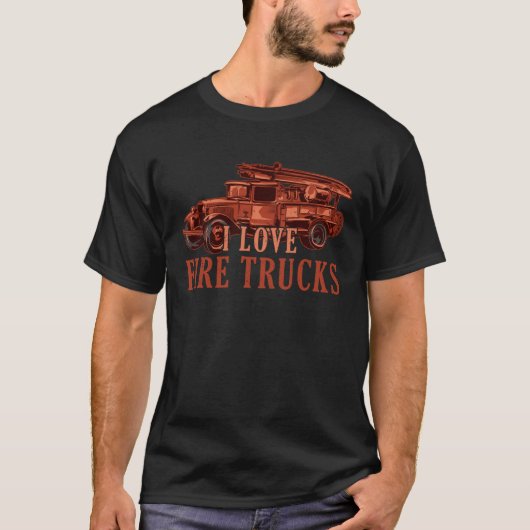 かわいい消防車大好き 未来の消防士 Tシャツ (正面)