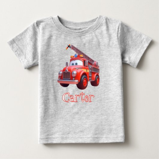 かわいい消防車 ベビーTシャツ (正面)
