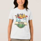 かわいい消防飛行機バッジ トライブレンドＴシャツ (正面)