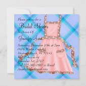 かわいい淡いピンクのエプロンシェフのブライダルシャワーの招待 招待状 (正面)