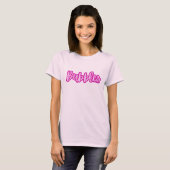 かわいい淡いピンクのテキストバブル 女性用 Tシャツ (正面フル)