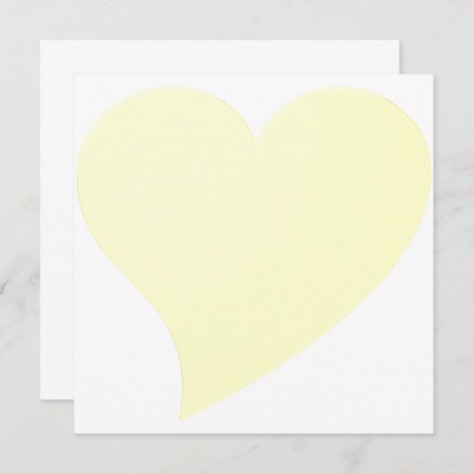 かわいい淡い色のイエロービッグハートミニマルモダンリストカード (正面/裏面)