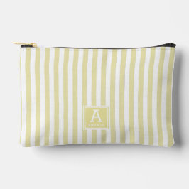 かわいい淡い色のゴールデロストライプッドモノグラムのイニシャル アクセサリーポーチ