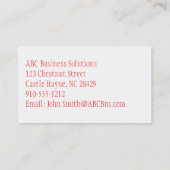 かわいい淡い色のピンクの名刺 名刺 (裏面)