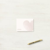 かわいい淡い色のピンクグリッターハート ポストイット (デスク上)