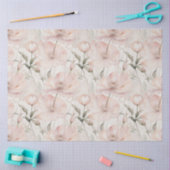 かわいい淡い色のピンク色の牡丹 薄葉紙 (クラフト)