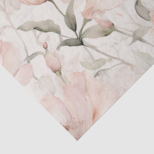 かわいい淡い色のピンク色の牡丹 薄葉紙 (詳細)