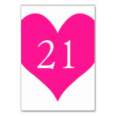 かわいい深いピンク番号ハート テーブルナンバー (裏面)