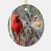 かわいい深紅色 セラミックオーナメント (左)