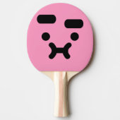 かわいい混乱したポーティ顔ライトピンク 卓球ラケット (正面)