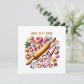 かわいい混合ベーキングパーティー 招待状 (スタンド正面)