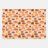 かわいい混合ベーキング製品パーティータイル模様 ラッピングペーパーシート (正面3)