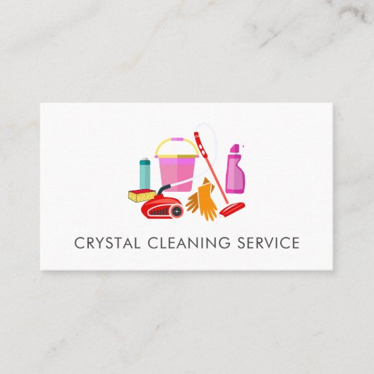かわいい清掃サービスの供給バケット 名刺 (正面)