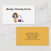 かわいい清掃サービスメイド真空 名刺 (正面/裏面)