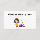 かわいい清掃サービスメイド真空 名刺 (正面)