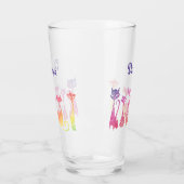 かわいい渦巻形のシルエット猫 タンブラーグラス (左)