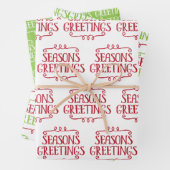 かわいい渦巻形のシーズングリーティングオーナメントクリスマス ラッピングペーパーシート (インサイチュ)