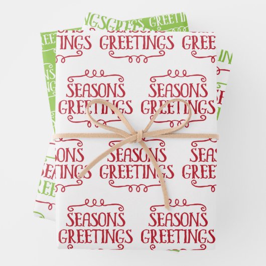 かわいい渦巻形のシーズングリーティングオーナメントクリスマス ラッピングペーパーシート (インサイチュ)