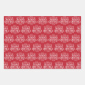 かわいい渦巻形のシーズングリーティングオーナメントクリスマス ラッピングペーパーシート (正面3)