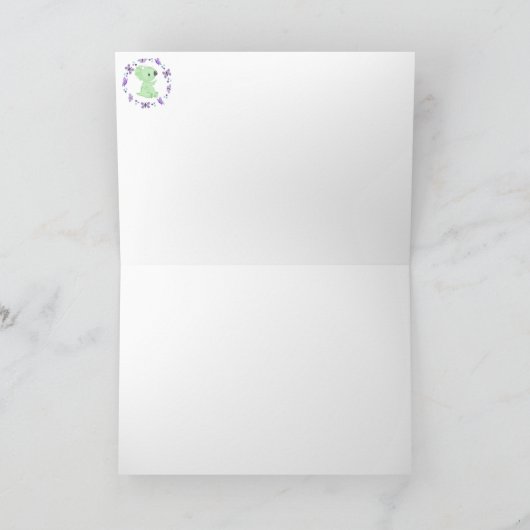 *～*かわいい渦蝶の赤ちゃんシャワーありがとう カード (内部)