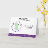 *～*かわいい渦蝶の赤ちゃんシャワーありがとう カード (黄色い花)