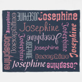 かわいい温かいフリースパーソナライズされた名毛布 フリースブランケット (正面(横))