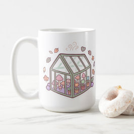 かわいい温室キノコピクセルマグ コーヒーマグカップ