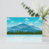 かわいい湖のシーン追加気持ち サンキューカード (スタンド正面)