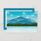 かわいい湖のシーン追加気持ち サンキューカード (正面/裏面)