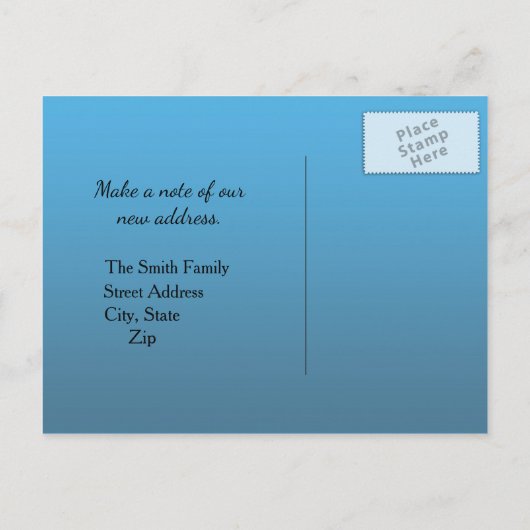 かわいい湖畔/海辺の家の住所の変更 案内ポストカード (裏面)