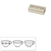 かわいい湯飲み - お茶のコップの列 ラバースタンプ (押印)