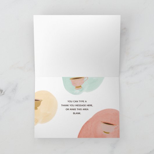 かわいい湯飲み ずっと私のベストティーフレンドでいてくれてありがとう サンキューカード (内部)