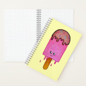 かわいい溶けピンクのポップスクル、かわいい漫画 ノートブック (内側)