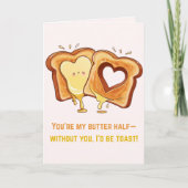 かわいい溶け焼きバターチーズバレンタイン カード (正面)