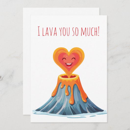 かわいい溶岩のユーモアたっぷりなバレンタインデーのカード シーズンカード (正面/裏面)