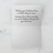 かわいい溶融雪だるま古いシルクトップハット シーズンカード (内部)